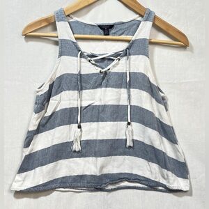 Aeropostale sleeveless top blue/white striped